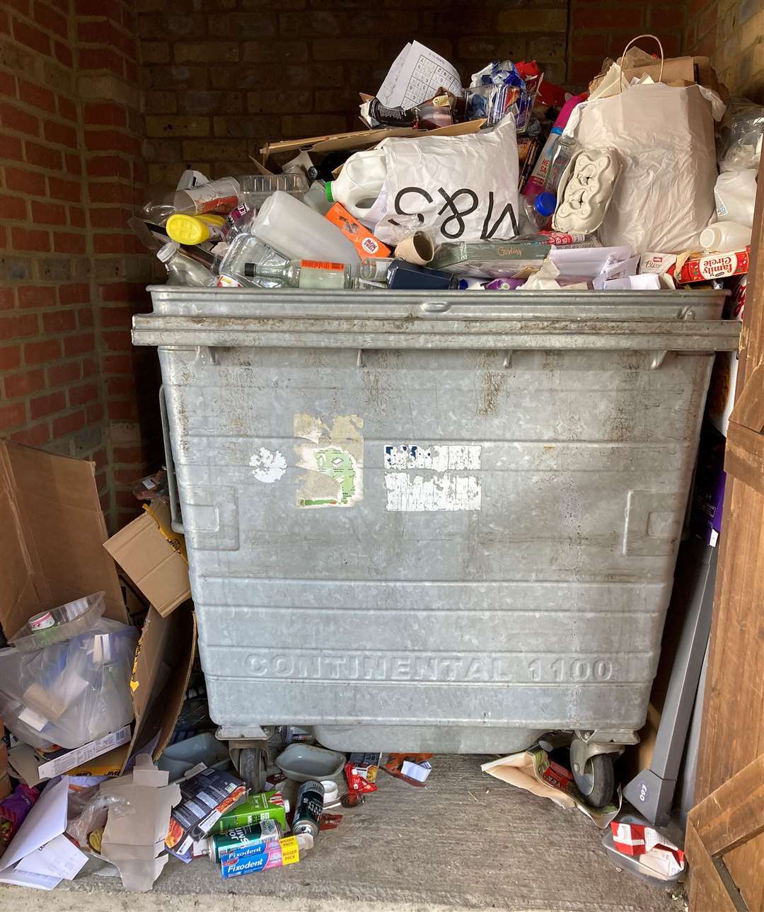 Sue Taylor says uncollected bins were posing a health risk for her mum and other retirees at The Turrets in Sittingbourne. Picture: Sue Taylor