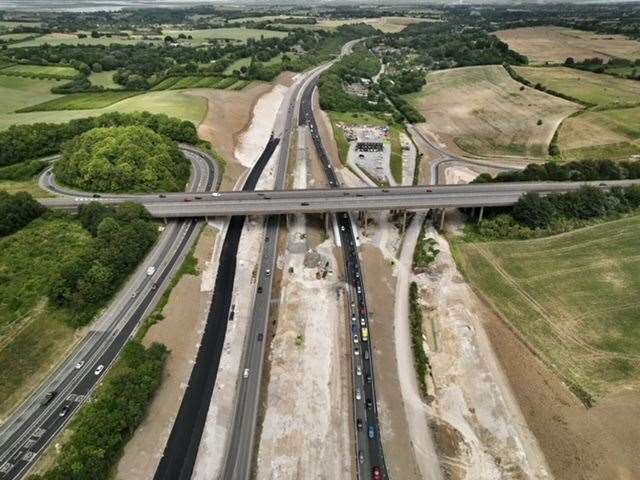 Where the Stockbury Flyover is being built by the M2 Junction 5. Picture: Philip Drew