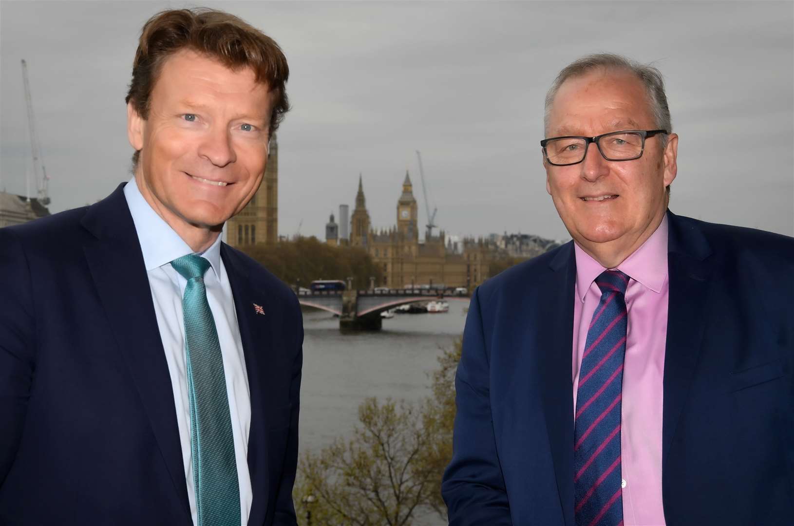 Richard Tice and Nigel Farage persuaded Howard Cox, right, to run as Reform UK candidate