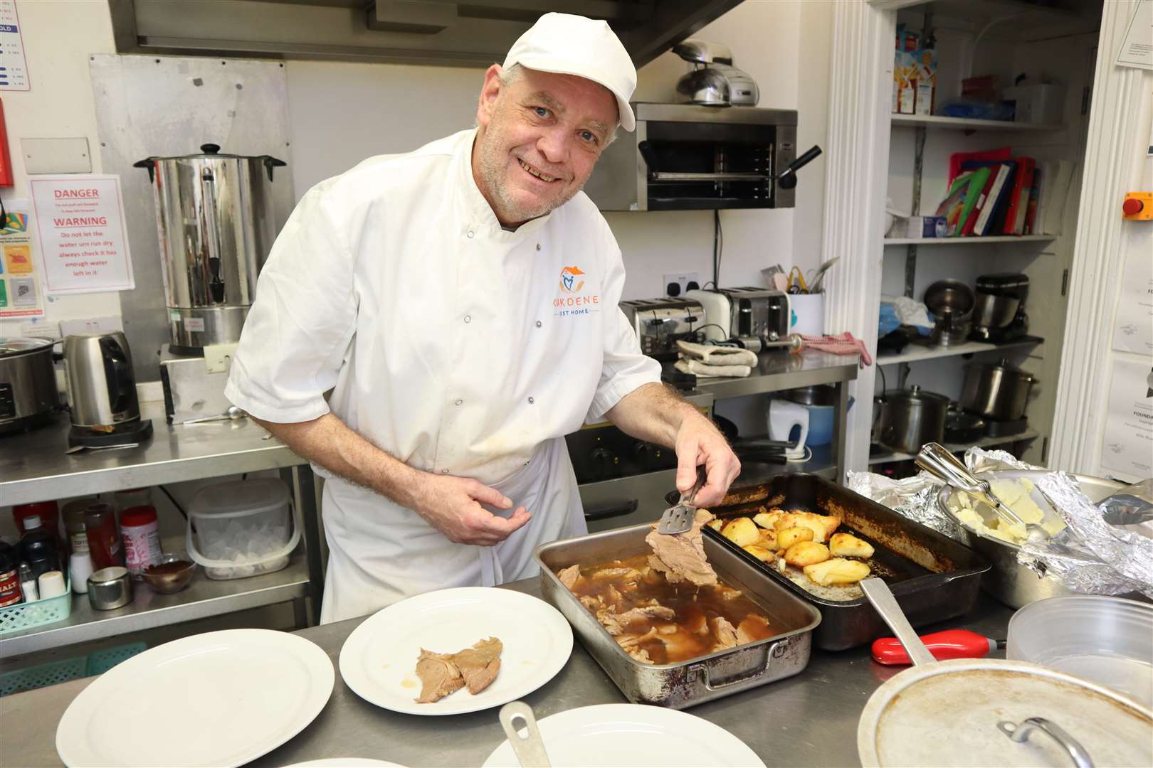 Oakdene Rest Home's deaf chef Alex Hennell at work in the kitchen at Minster on the Isle of Sheppey