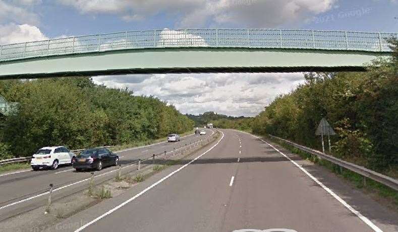 The crash happened on the A228 near East Peckham shortly before 4.30pm. Picture: Google Maps