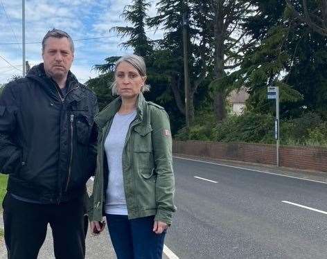 Maya's parents Sean and Caroline are calling for safety measures on the A260. Picture: Sean McFadden