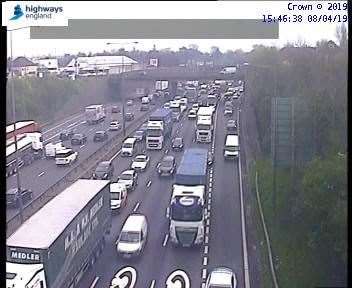 Traffic was held onthe M25 after an accident near Dartford (8355135)