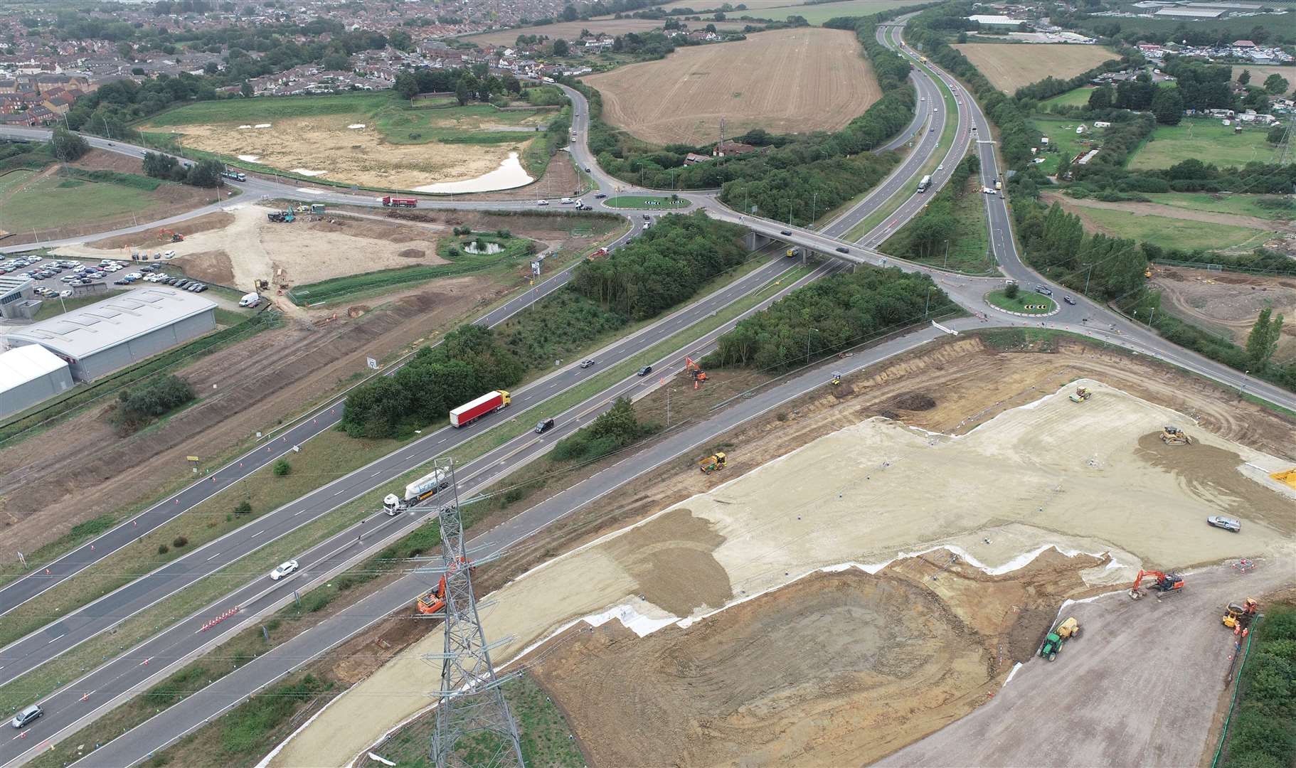 An aerial view of the Grovehurst junction which will be worked on for more than a year