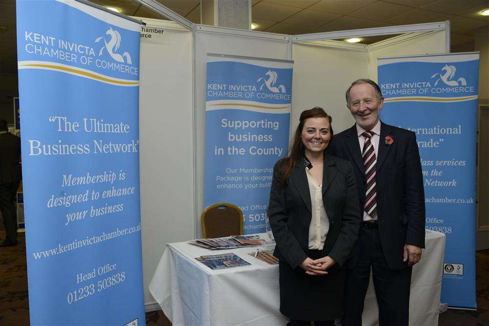 Sezen Zeki and Colin Davies of Kent Invicta Chamber of Commerce at Kent Construction Expo