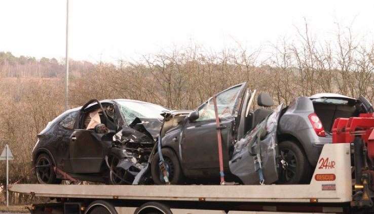 Three cars were involved in an accident on the A26 Eridge Road. Picture: UKNIP