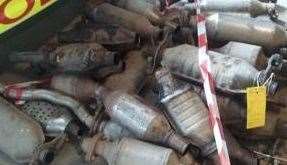 Catalytic converters. Image supplied by Lincs Police