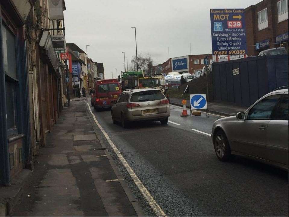 The work on Upper Stone Street is causing delays around Maidstone