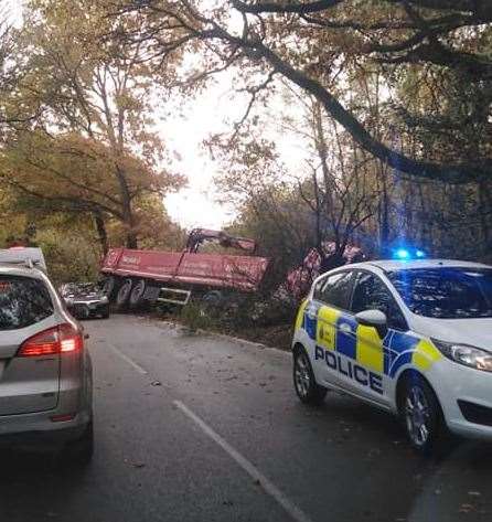 Two lorries were involved in a crash in Hawkhurst Picture: Dave England