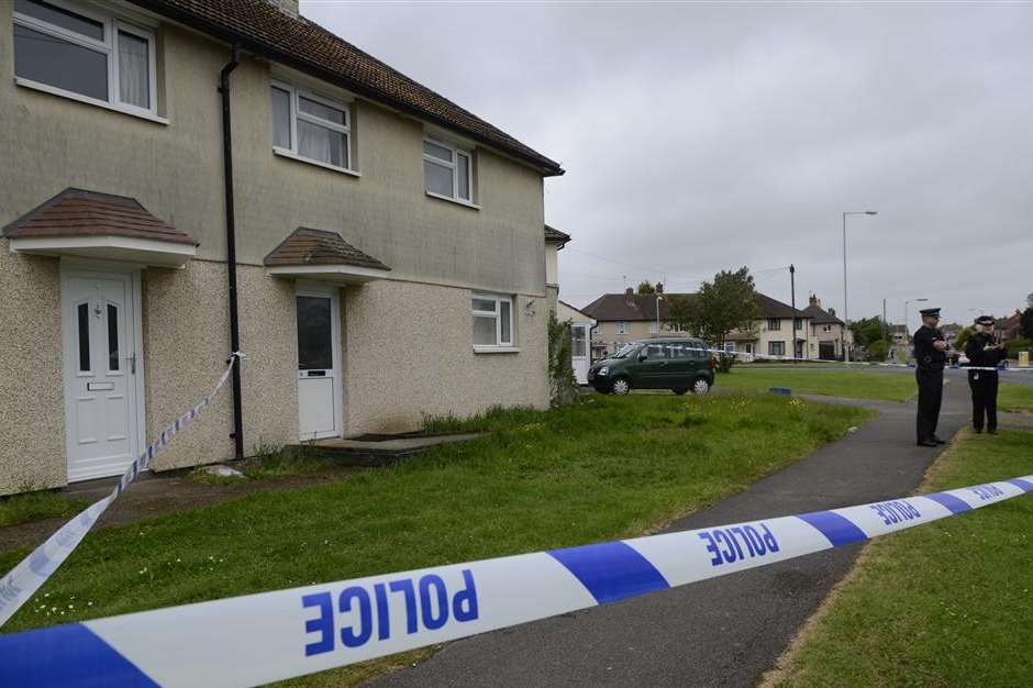 Police cordon off a house in Cryol Road, Ashford
