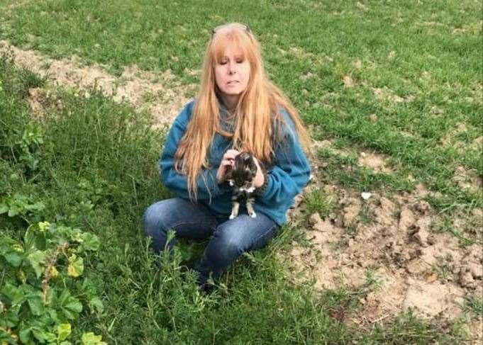 Mary Knott of Cats in Crisis Thanet helped rescue the kitten. Picture: Cats in Crisis Thanet