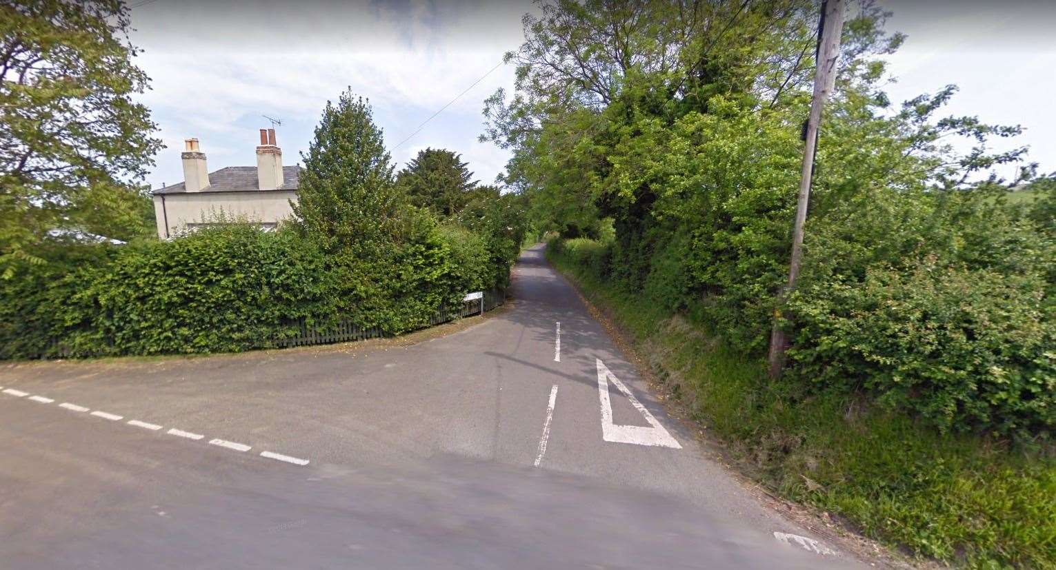The incident took place in Lower Street, Tilmanstone, this afternoon. Picture: Google (43877398)