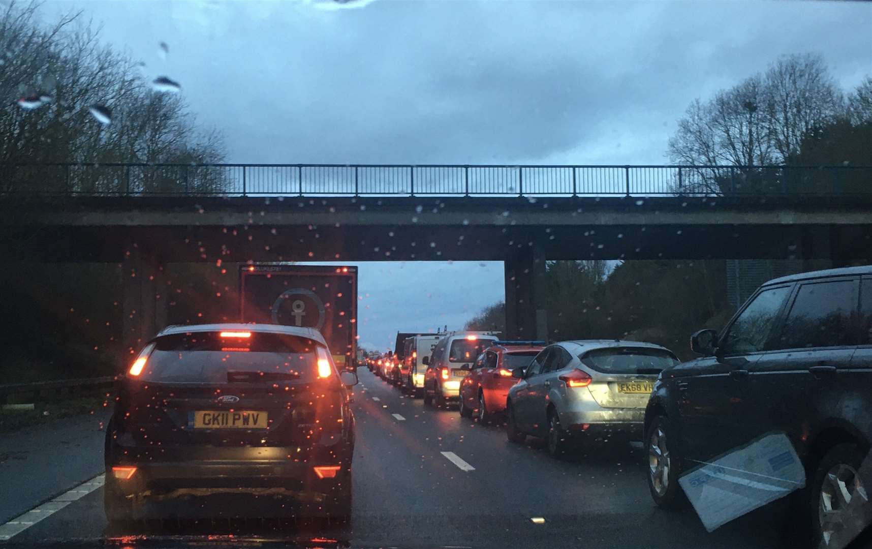 Traffic is backing up to junction 6
