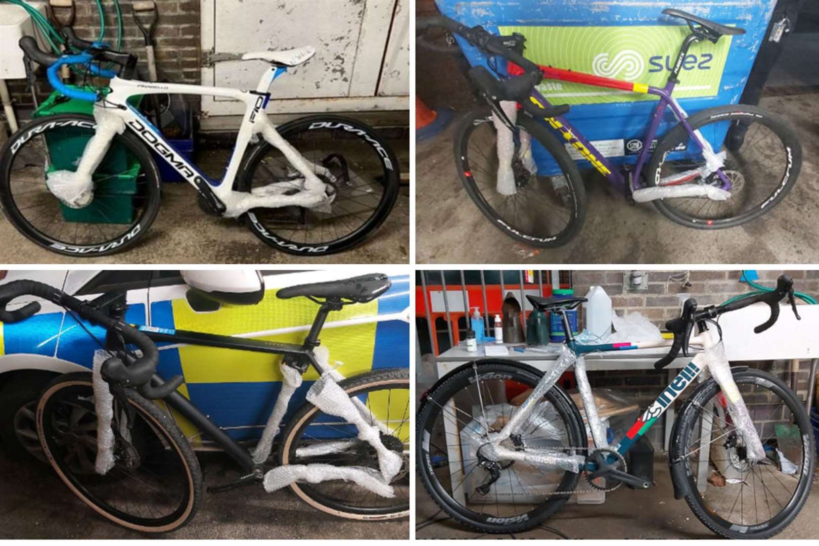 Six stolen bicycles were found at Stop 24 services. Picture: Kent Police
