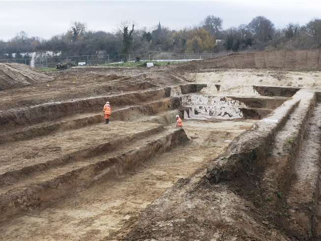 The excavation site in Medway: Archaeology South-East/ UCL