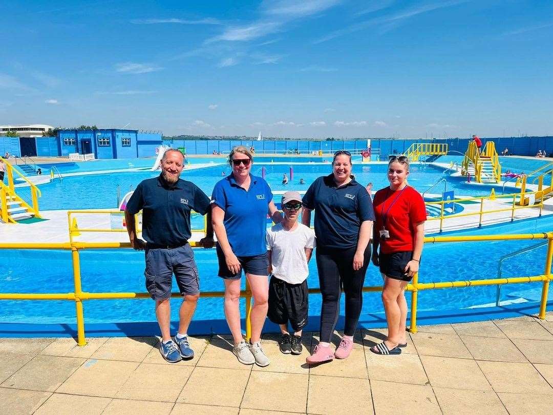 The team at The Strand lido in Gillingham