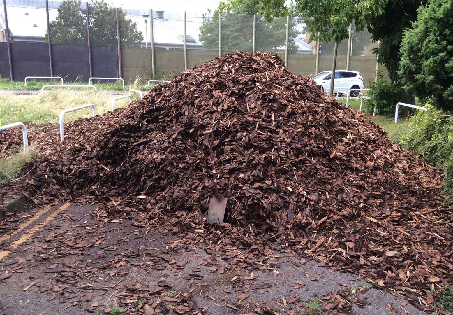 An 8ft mountain of bark was dumped in Sylewood Close, Rochester