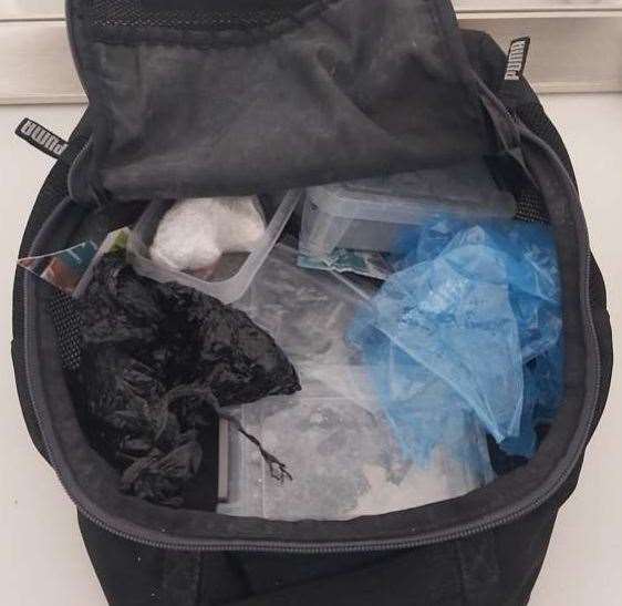 Police also seized a bag full of cocaine. Picture: Kent Police