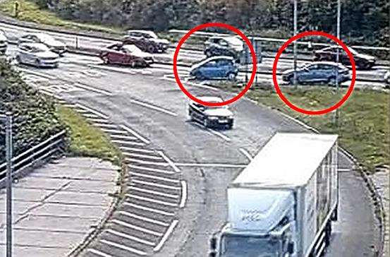 Cameras caught drivers going the wrong way up the entry slip for the M20 at junction seven