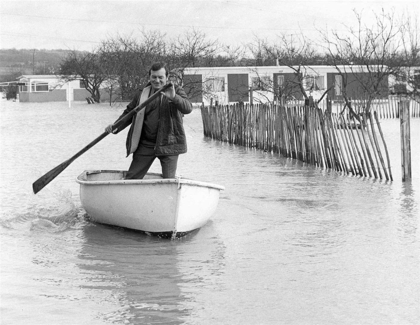 Flooding at the Lees in Yalding in January 1975