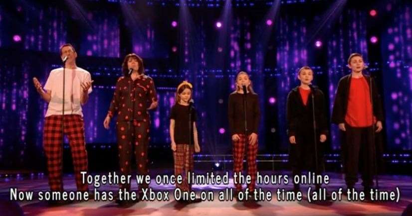 The Marsh family performing on Comic Relief. Picture: BBC