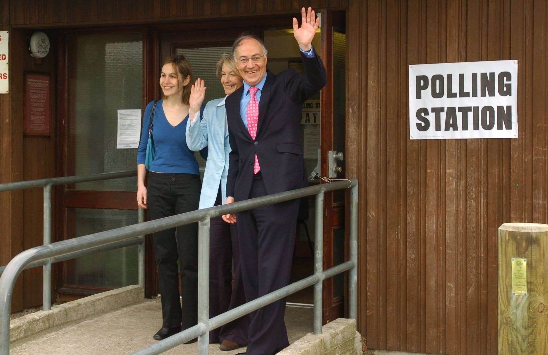 Tory leader Michael Howard puts a cross against his name in the 2005 election. Picture: Barry Goodwin