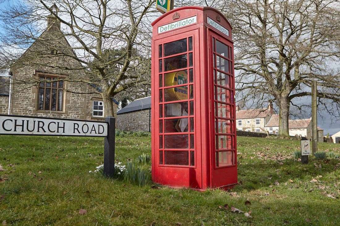 The classic red phone box - transformed into life-saving site