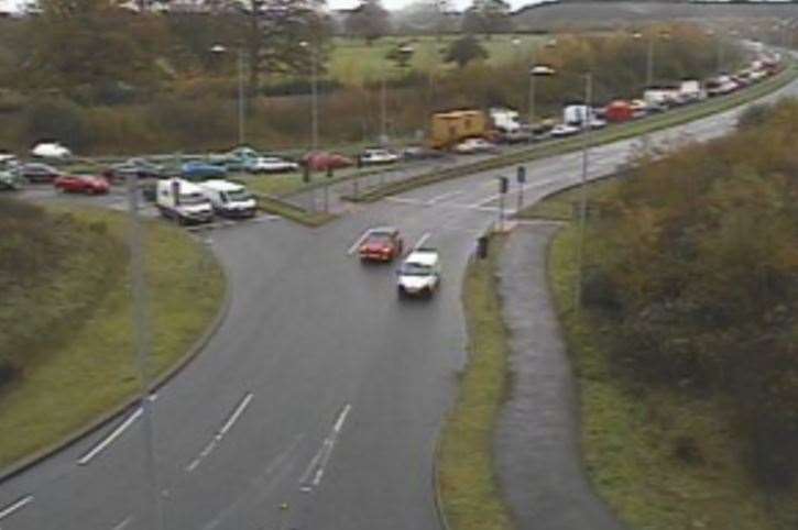 Traffic on A228 Park Road - picture: KCC Highways