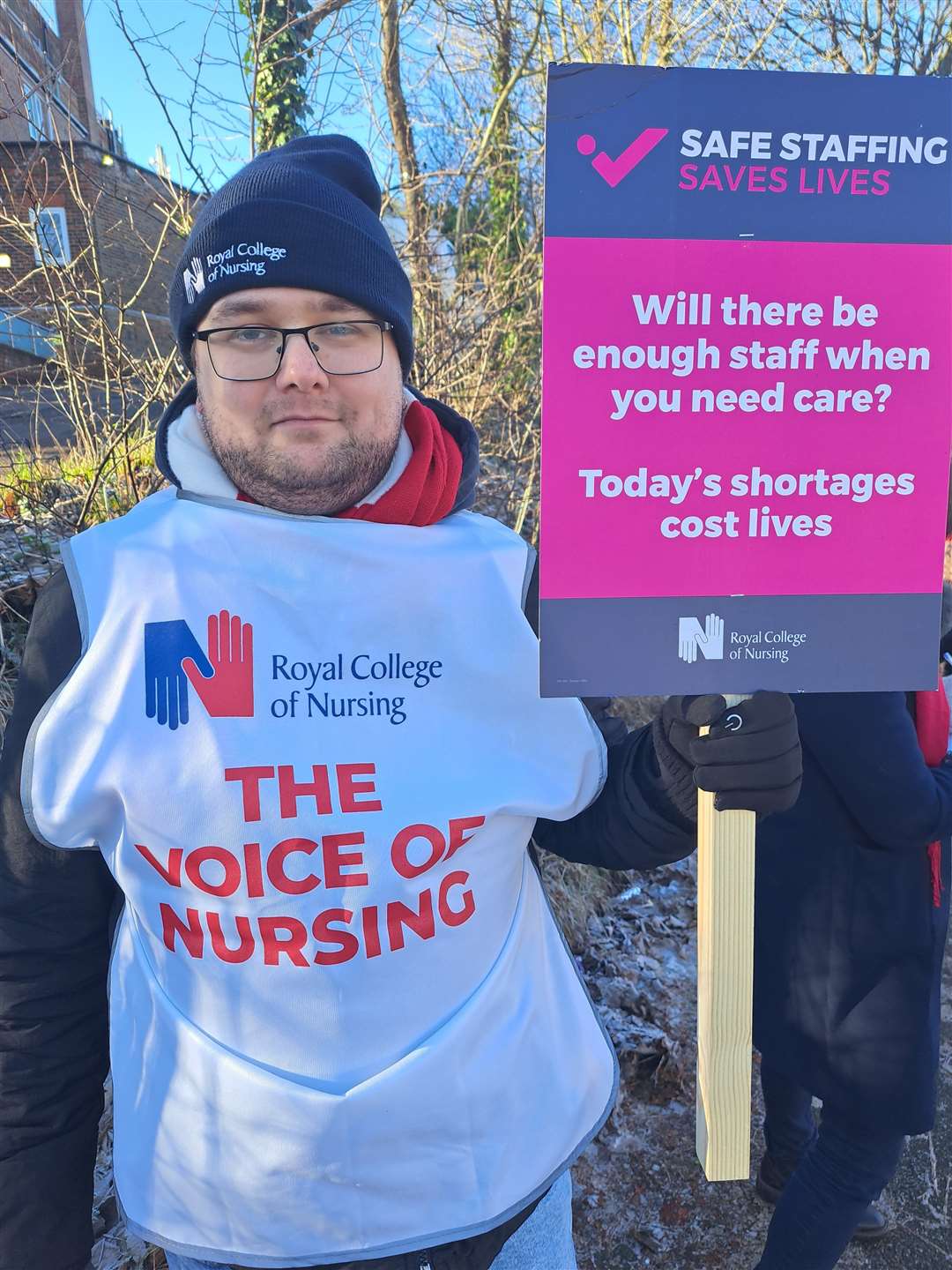 Striking nurses at Sevenoaks Community Hospital. Picture: Matt Pinfield-Wells