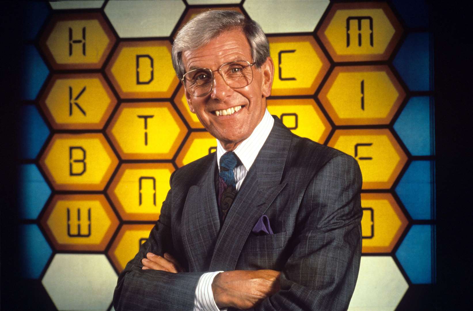 Former Ashford schoolboy Bob Holness presented Blockbusters for 11 years. Photo: ITV/Rex Features