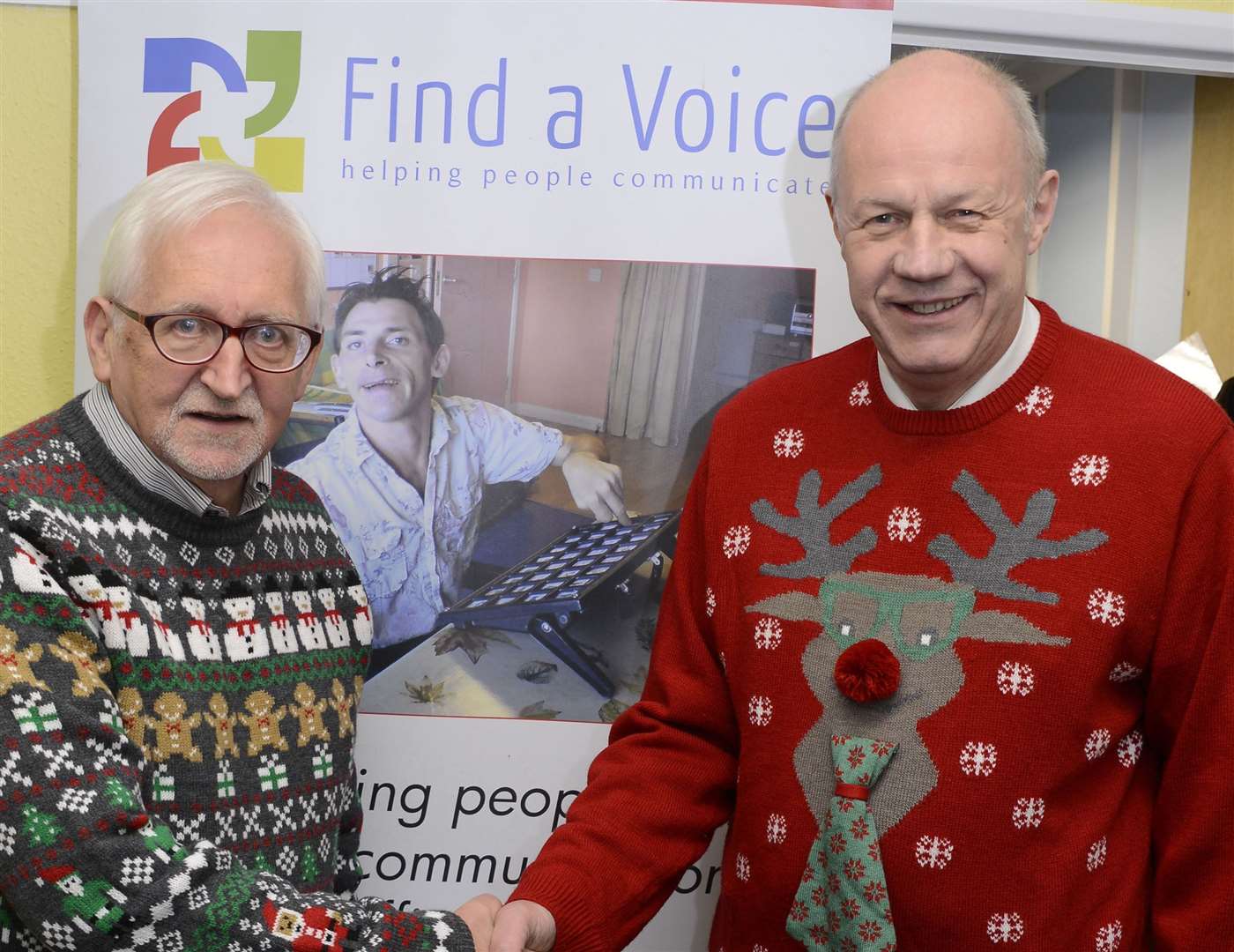 Ashford MP Damian Green with Find a Voice president Alastair Dutch in 2017