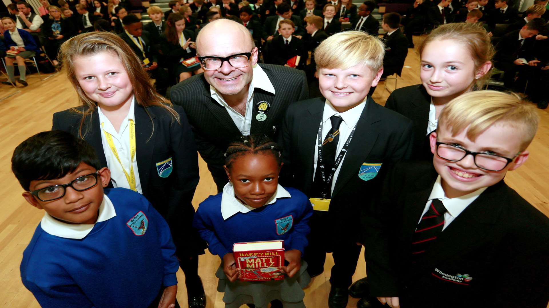 Comedian Harry Hill visited Willmington Academy on Monday, to chat to pupils from both the academy and schools in the Leigh Trust, about his new childrens book, Matt Millz