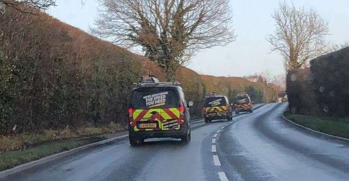 Vans belonging to full-fibre broadband network Trooli - which is expanding its workforce