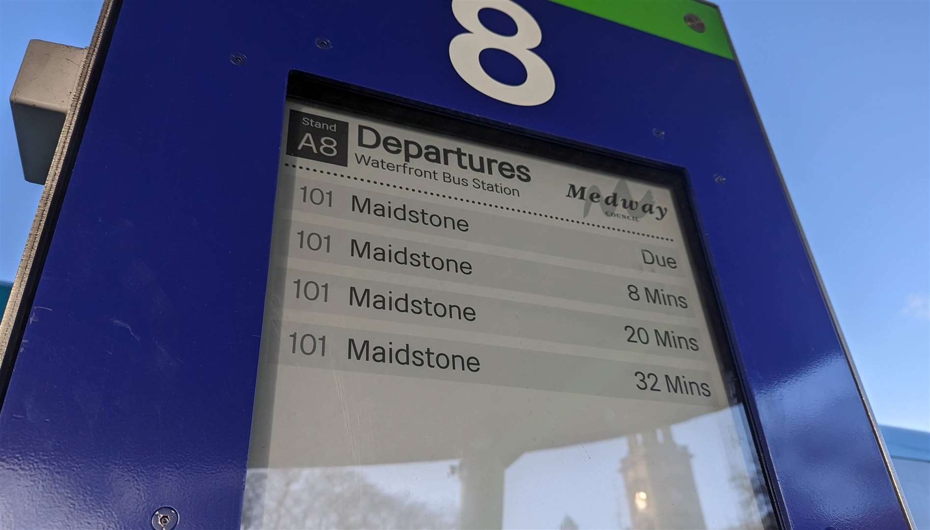 Times of the buses onwards from Chatham to Maidstone