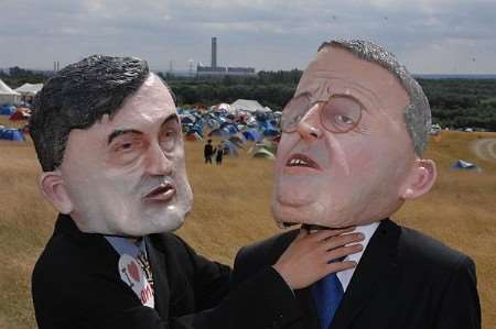 Gordon Brown and Hillary Benn at Climate Camp