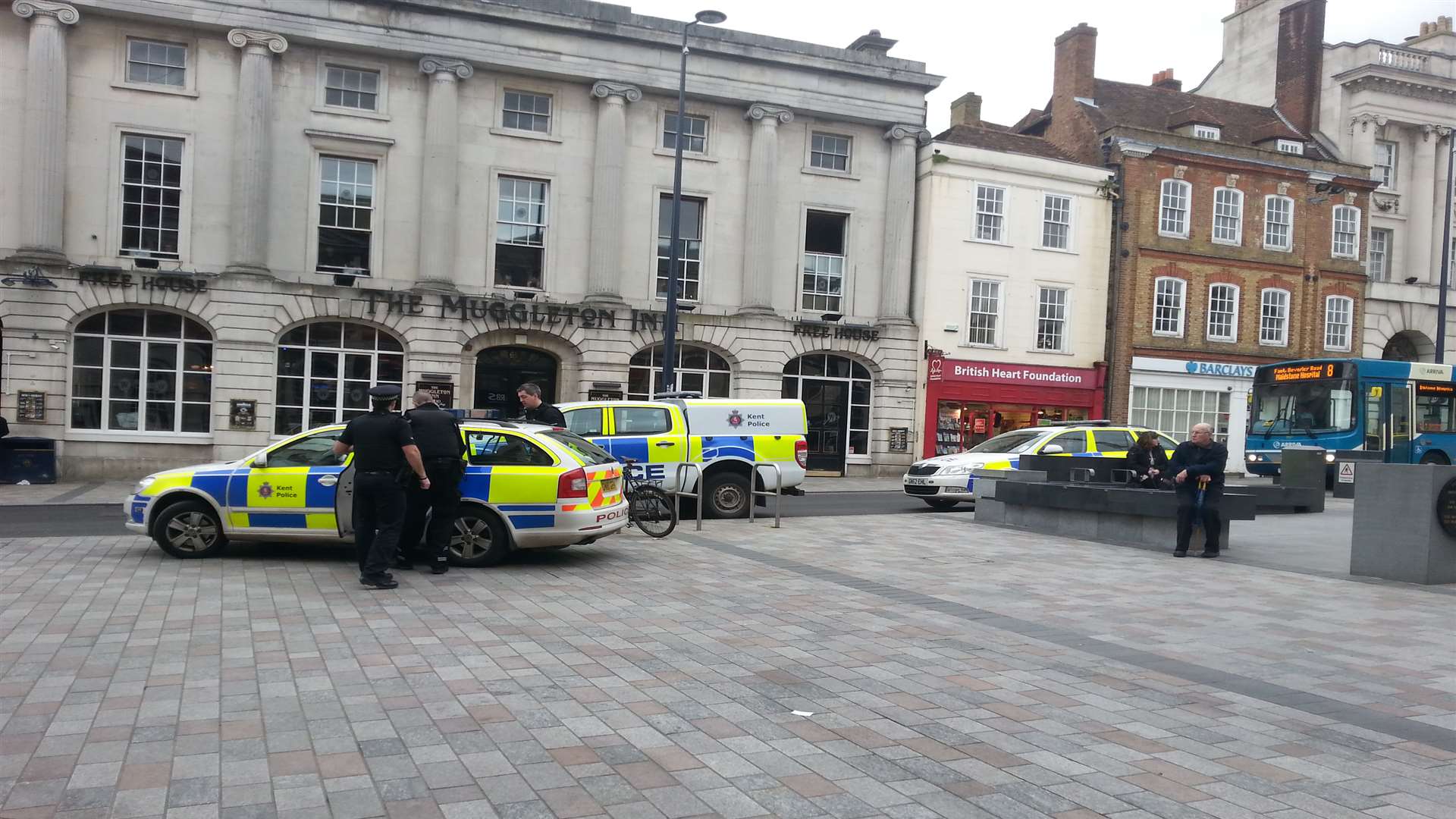 Police make an arrest in Jubilee Square, Maidstone. Picture: James Walker