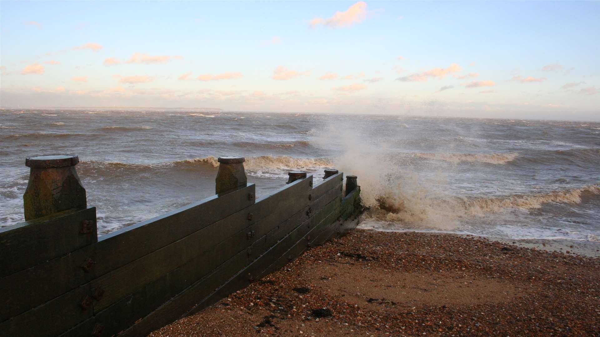 The stormy sea at Whitstable