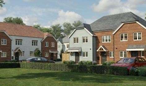 Proposed layout of the 18 homes at Oast House Nursery, Ash, Sevenoaks. Picture: Canham Homes (Kent) Ltd