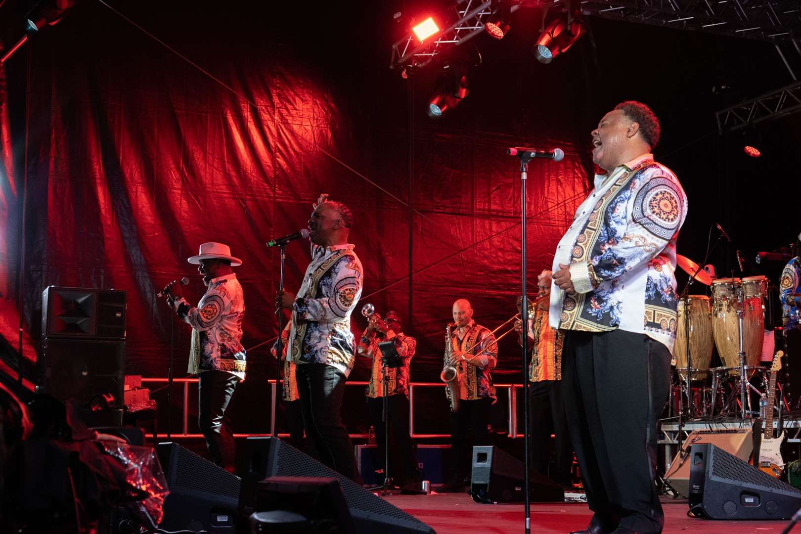 Al McKay's Earth, Wind and Fire Experience Rochester Castle 2022. Picture: Peter Willson (57861719)