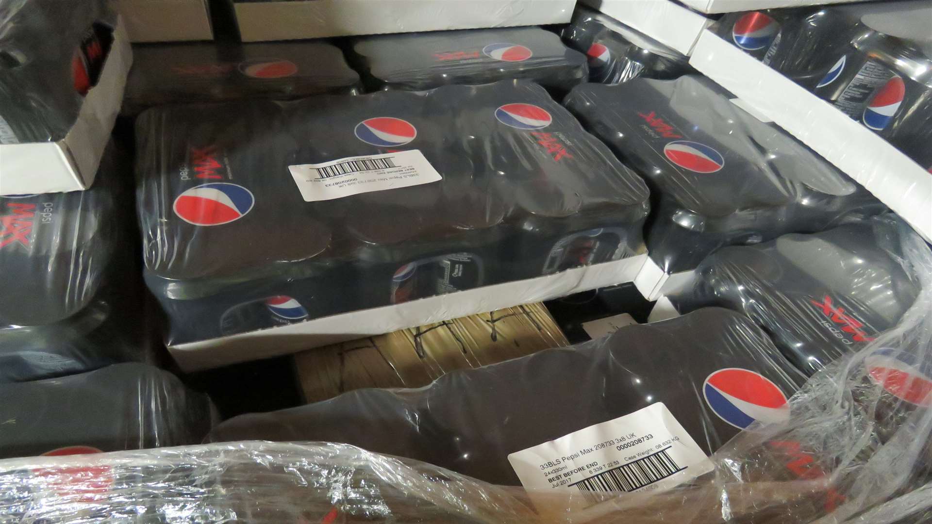 The packages of cocaine hidden among Pepsi Max can, brought into Dover.