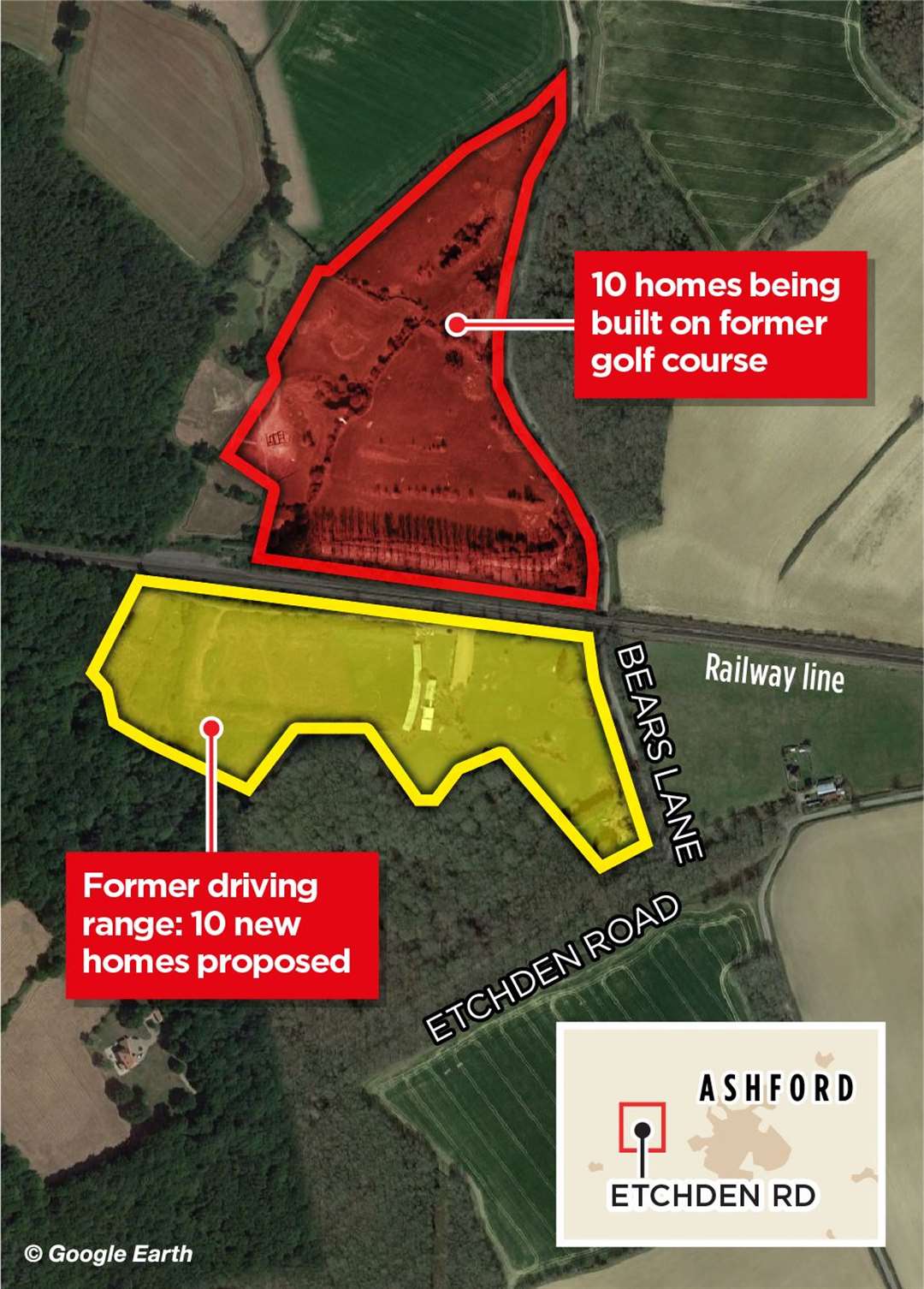 Homes are planned on the former driving range at the Great Chart Golf and Leisure complex