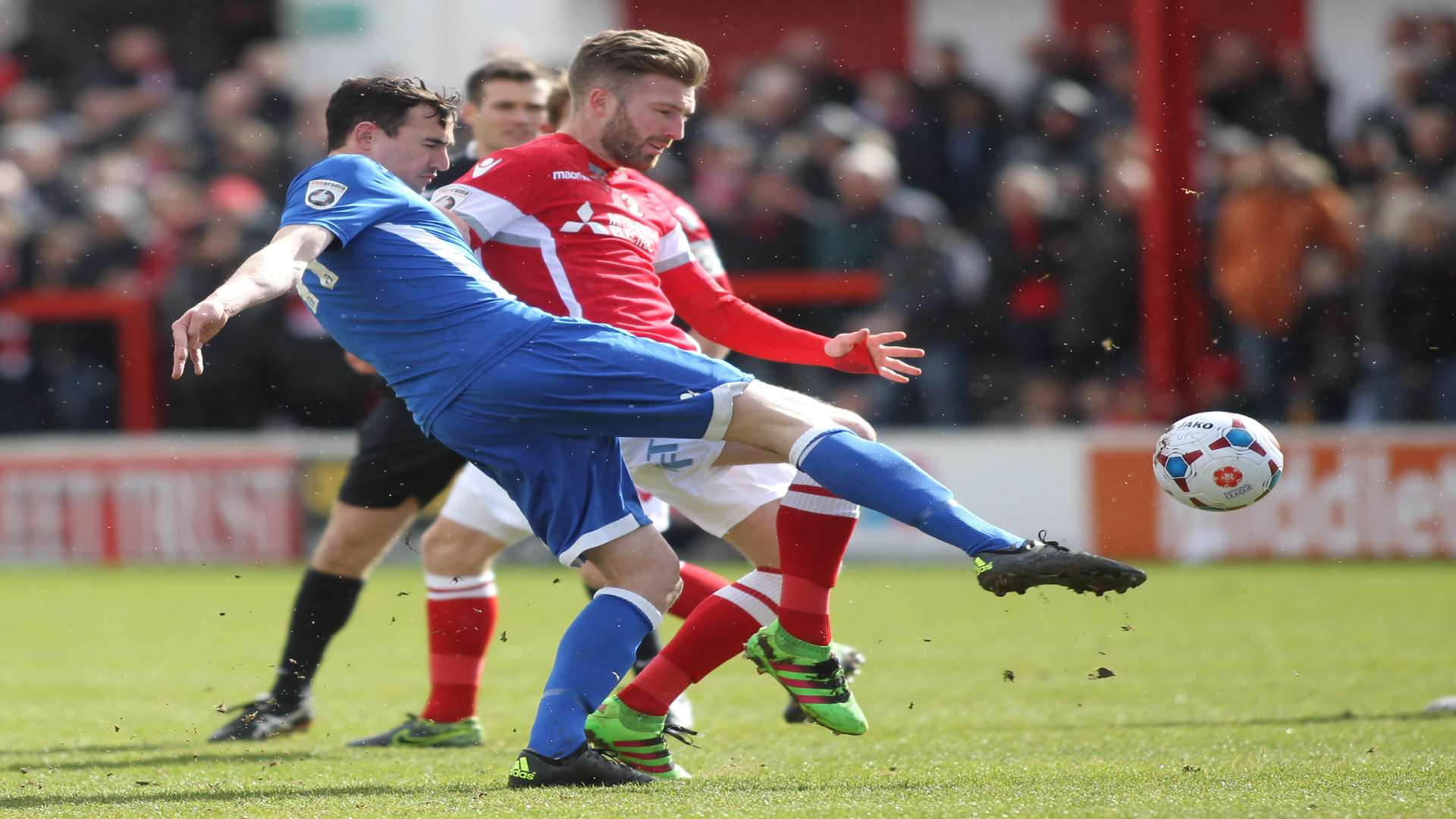 Danny Harris gets a shot away during the 1-1 draw at Ebbsfleet Picture: John Westhrop