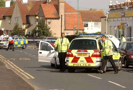 Police at the scene of the accident in Sturdee Avenue. Picture: JIM RANTELL