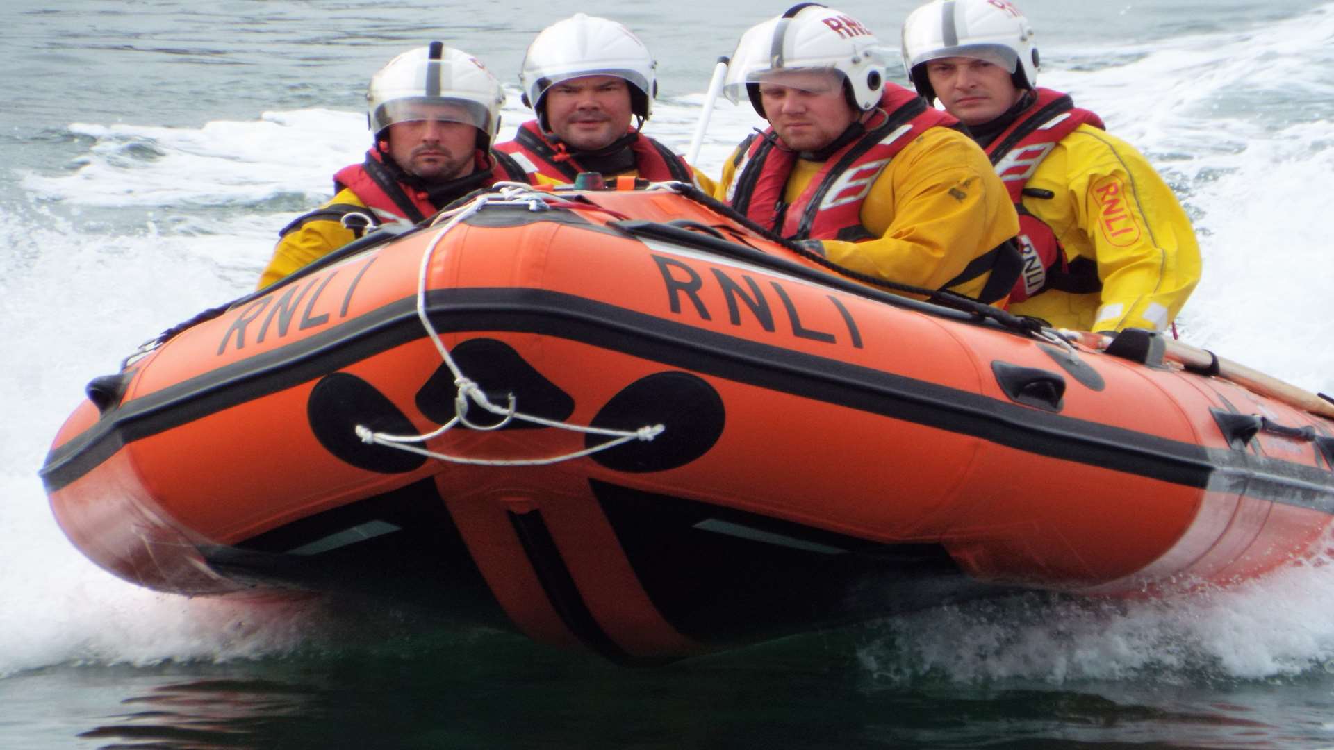 Crew in action on the Sheerness Inshore Lifeboat Buster. Picture: RNLI