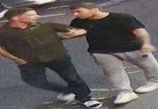 Two of the four men police want to speak to after the attack near Tonbridge Station (14112661)
