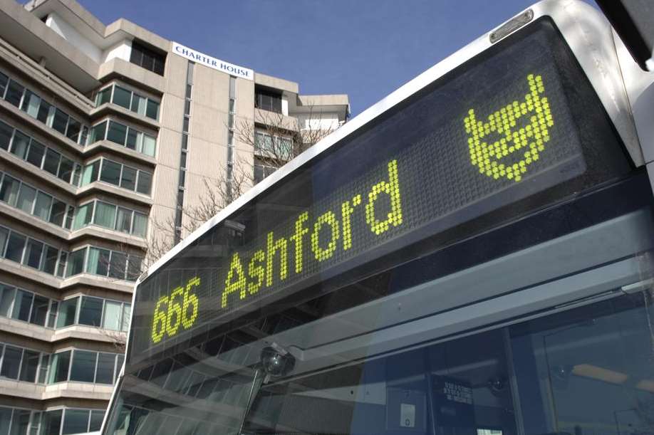 The 666 bus which suffered a smashed window and door
