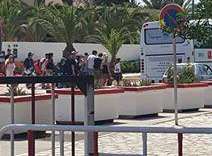 Tourists boarding a coach. Picture: Mohamed Samadi