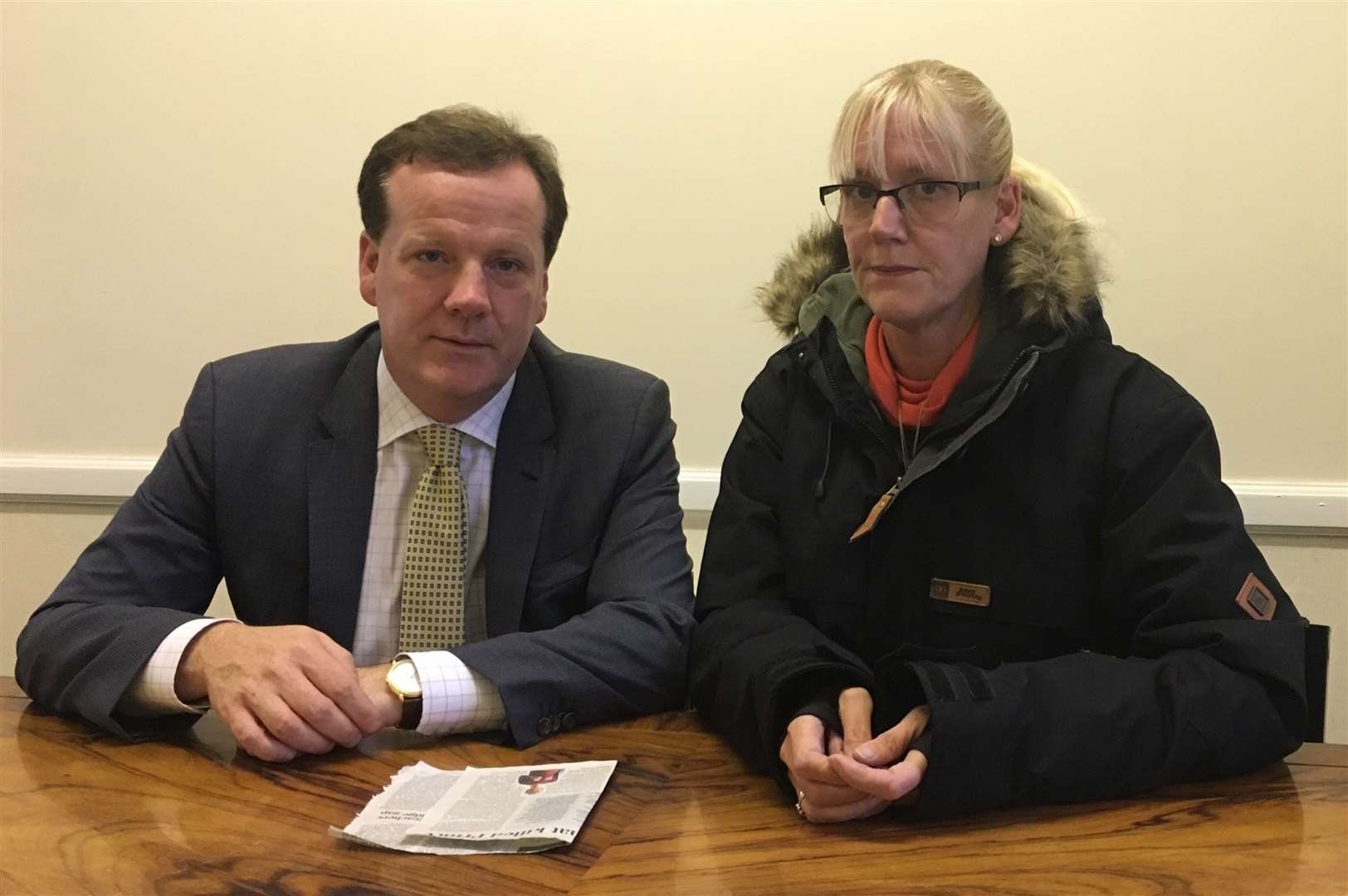 Dover and Deal MP Charlie Elphicke with Robert Fraser's mum Michelle. Picture: Office of MP Charlie Elphicke