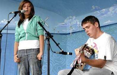 Lacey Wright and Shaun O'Rourke performing at the 'Herne Bay's Got Talent' show at the Central Bandstand on Sunday.