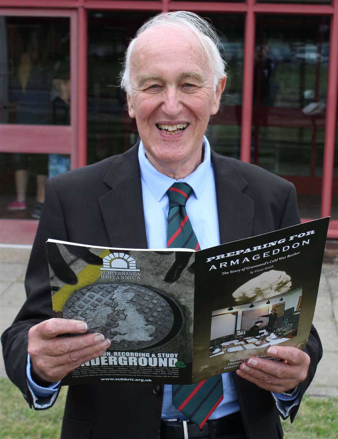 Historian Victor Smith with his new booklet about the Gravesend bunker. Photo: Kent County Council